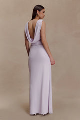 Bridget Slinky Maxi Skirt With Hardware - Dusty Lilac