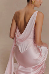 Carah Satin And Chiffon Maxi Dress - Pale Pink