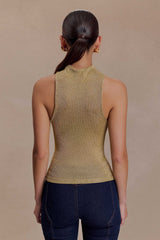 Nikki Lurex Top With Hardware - Gold