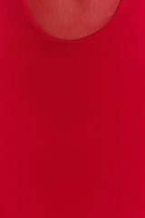 Marlon Crepe And Mesh Maxi Dress - Cherry Red