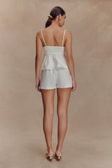 Janayia Cotton Beaded Top - White