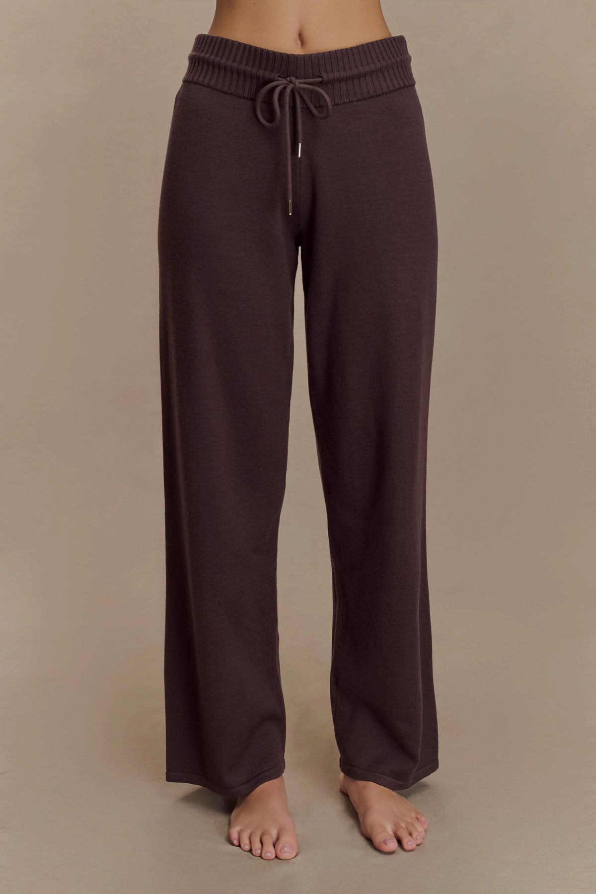 Natalya Knit Wide Leg Pants - Dark Chocolate