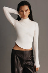 Ember Modal Long Sleeve High Neck Top - Ivory