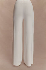 Fabiana Wide Leg Knit Pant - White
