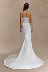 Clara Fishtail Maxi Skirt - White