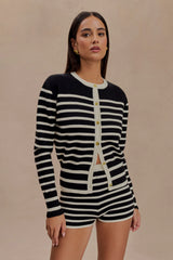 Tabitha Stripe Knit Shorts - Black/White
