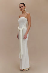 Phoebe Strapless Tie Knit Top - Ivory