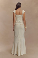 Loretta Denim Maxi Skirt - Ecru