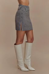 Annabelle Knit Mini Skirt - Charcoal