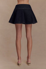 Arista Denim Mini Skirt - Washed Indigo Blue