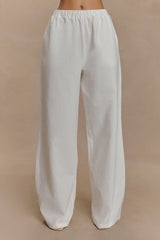 Janayia Cotton Wide Leg Pants - White