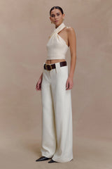 Arlo Wide Leg Suiting Trouser - Ivory