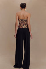 Jacqueline Pleated Wide Leg Pants - Black