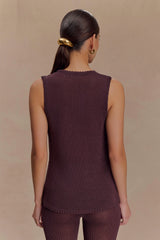 Malani Knit Top With Hardware - Chocolate