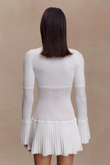 Adena Pointelle Knit Mini Dress - Ivory