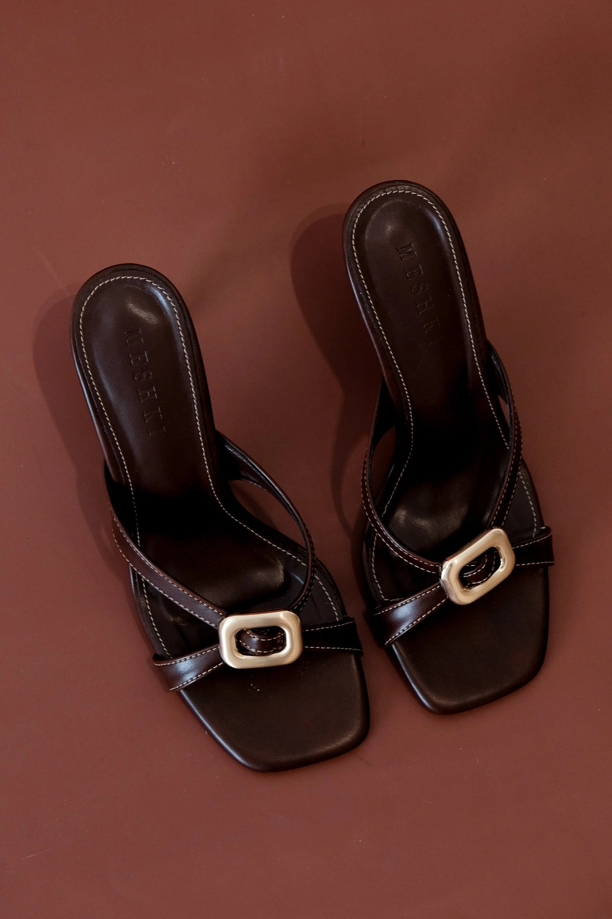 Jodie High Heel With Hardware - Chocolate