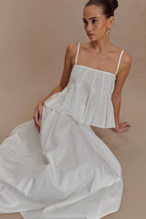 Mae A-Line Midi Skirt - White