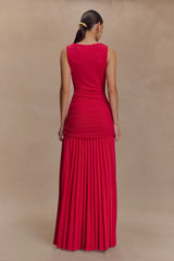 Dania Cowl Neck Slinky Maxi Dress - Fuchsia Pink