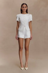 Anne Satin Mini Short - White