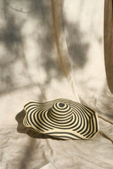 Cecil Straw Maxi Hat - Black And Neutral Stripe