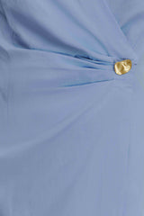 Mikaila Asymmetric Shirt Dress - Blue