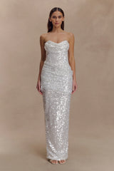 Nala Strapless Sequin Maxi Dress - Ivory