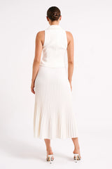 Twyla Pleated Suiting Maxi Skirt - Ivory