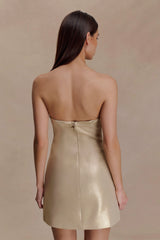 Annette Linen Mini Dress - Gold