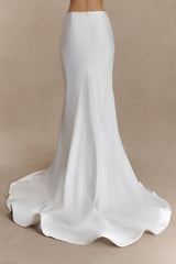 Clara Fishtail Maxi Skirt - White