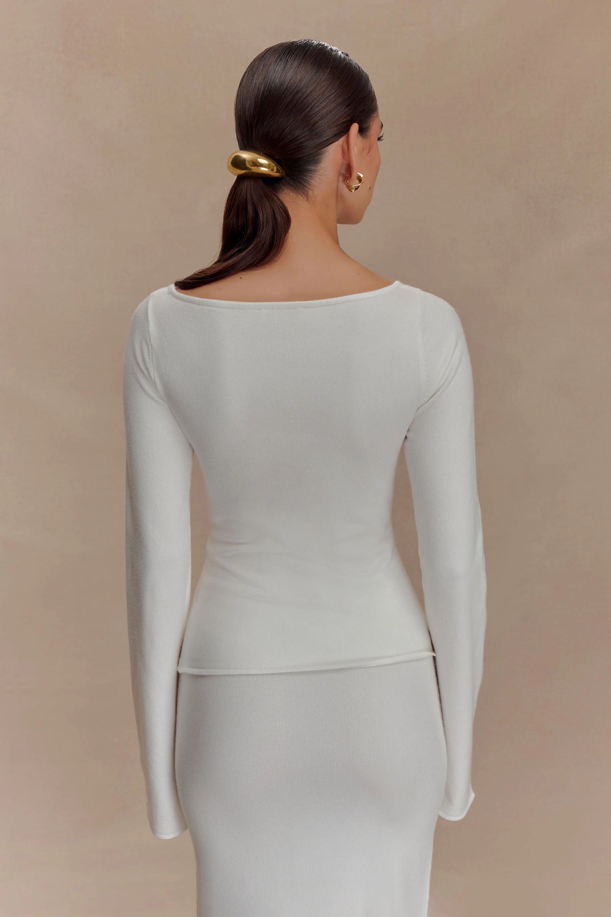 Alejandra Floral Long Sleeve Knit Top - White