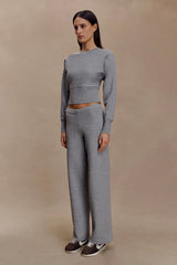 Kerrymae Straight Leg Knit Pants - Grey Marle