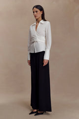 Eugenia Wrap Cotton Shirt - White