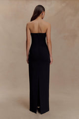 Kalila Strapless Crepe Maxi Dress - Black