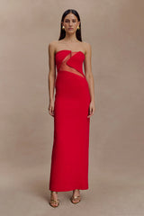 Lianne Strapless Maxi Dress - Red
