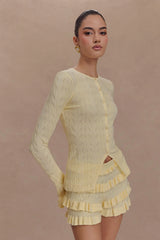 Amy Pointelle Knit Frill Bloomers - Lemon