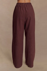 Janayia Cotton Wide Leg Pants - Dark Espresso