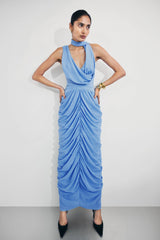 Alex Chiffon Maxi Dress - Blue