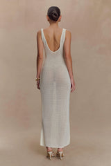 Ari Tape Yarn Knit Maxi Dress - White