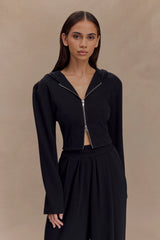 Quinn Zip Up Hoodie - Black