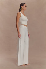 Fabiana Wide Leg Knit Pant - White