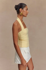 Amelita Suiting Halter Top - Pale Lemon