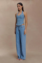 Caitlin Mid Rise Denim Jeans - Classic Blue