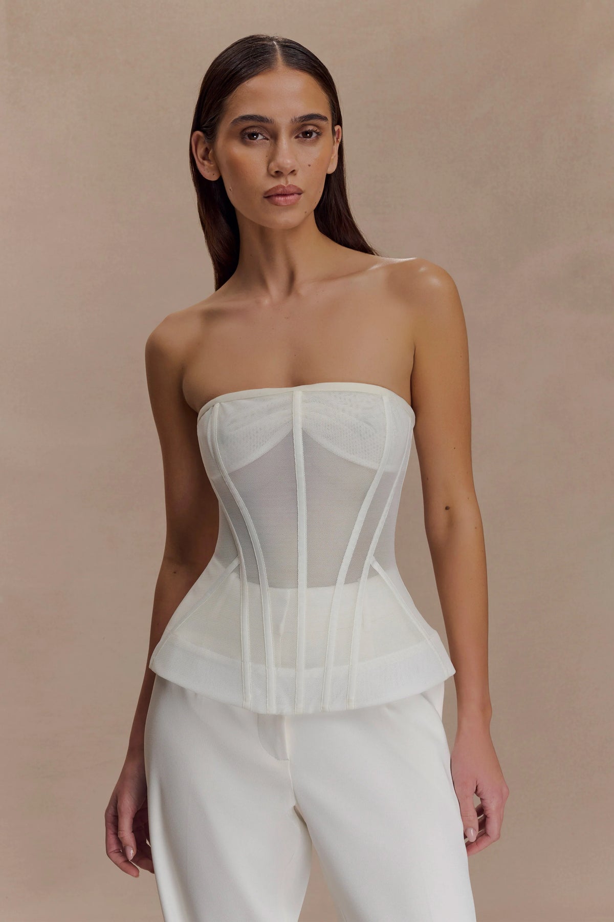 Zoe Structured Corset - White