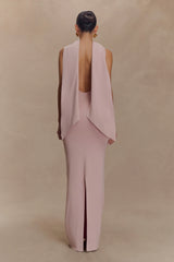 Darby Knit Scarf Maxi Dress - Pale Pink