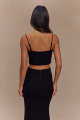 Grace Suiting Crop Top - Black