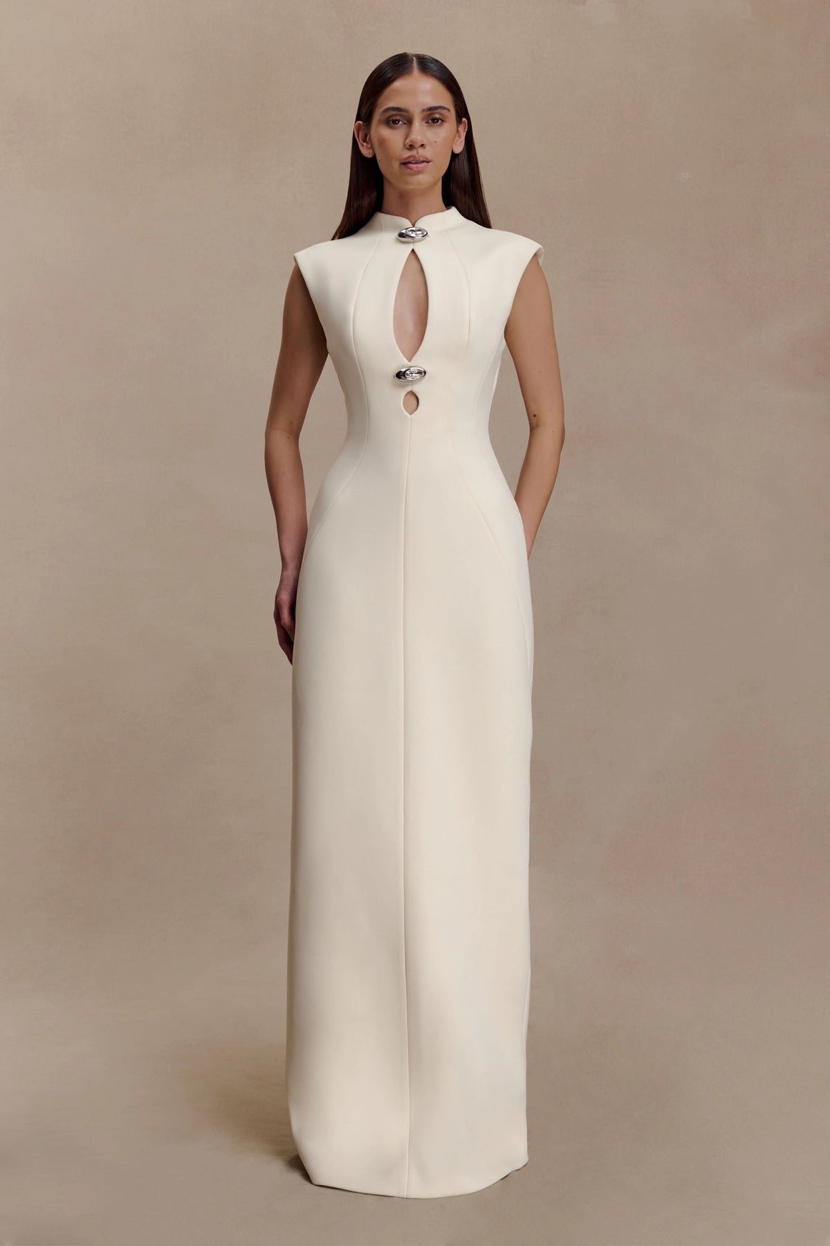 Michelle Cut Out Maxi Dress - Buttercream