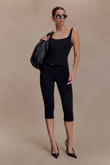 Blanca Stretch Crepe Capri Pants - Black