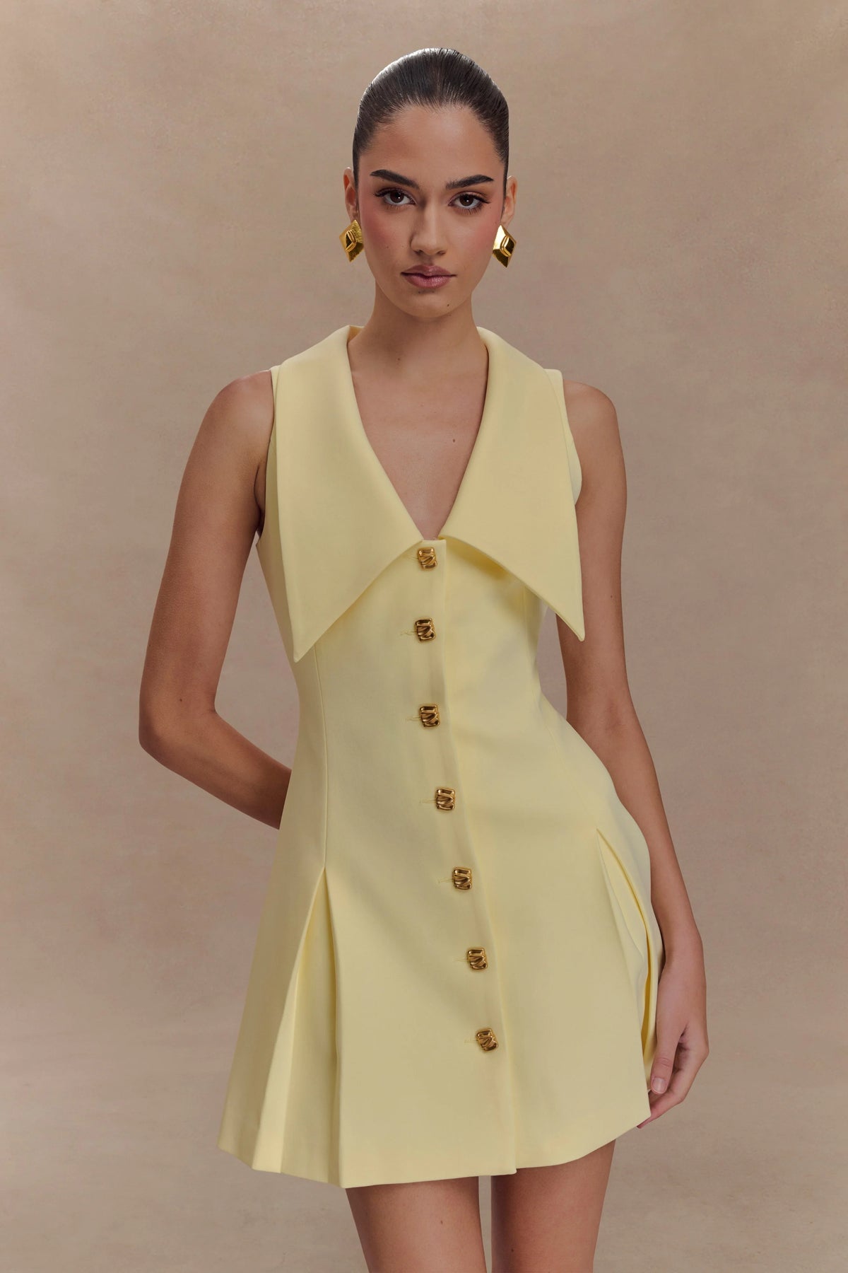 Oli Sleeveless Mini Dress - Lemon