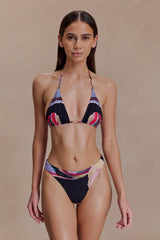 Brianna Cheeky Cut Bikini Bottom - Multi Fluid Reverie Print
