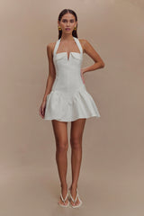 Calipso Halter Mini Dress - White